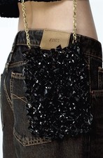 ZARA  BEADED BUCKET BAG SMALL