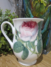 Redoute Roses Roy Kirkham England Fine Bone China Bulbous Footed Coffee Tea Mug
