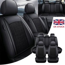 All Black PU Leather Full Set Seat Covers For BMW 3 5 Series E46 E60 E90 E39 UK*