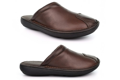 Mens leather slippers outdoor - slippers,