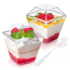 50 Pcs Square Clear Dessert
