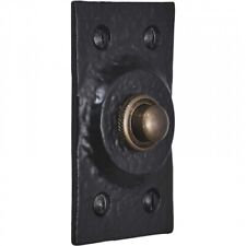 Door Bell Push Black Cast Iron Rectangular Country Cottage Front Ring Bell