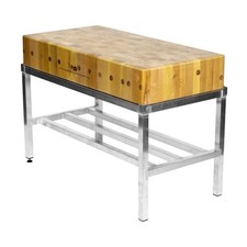 Butchers Block.  Meat Cutting Table 120x60 20cm Thick, With Stand. Italian Made