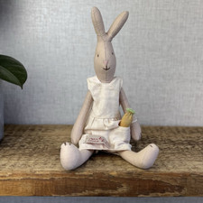 Maileg Small Rabbit Girl With A Carrot - Pink Dress Retired Maileg 2008 12"