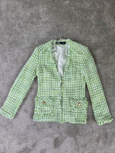 Zara women green tweed - zara,