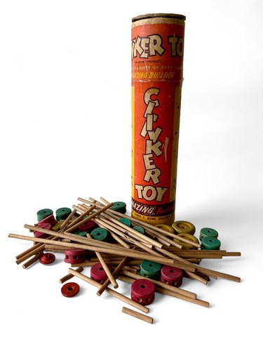 Vintage clinker toy wooden - vintage,