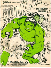 THE INCREDIBLE HULK - Manuale per flipper pinball Gottlieb - COPIA!