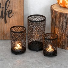 Set of 3  Metal Candle Holder