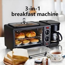 3-in-1 Electric Breakfast Machine Bread : Coffee Maker + Frying Pan + Mini Oven