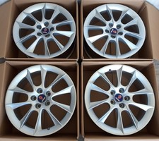 4x Original Saab 10-spoke Alu65 alloy rims 7.5x18" Lk 5x110 12763042 like new
