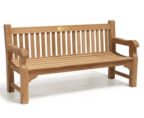 Teak seater bench engraved - 4,