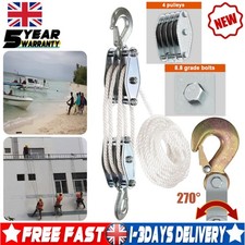 49ft Rope Pulley Hoist 1100 LB