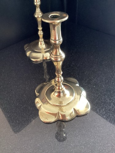 Antique brass petal base pair - antique,
