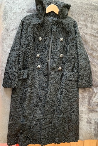 Vintage black astrakhan long - black,