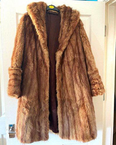 Women brown real fur - fur, long