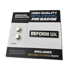 Silver Metal & Black Enamel