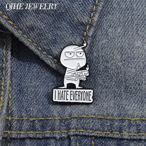 Hate everyone novelty - hate, brooch