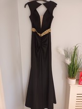 Pia Michi Black Dress  crystal Detailing  Size 36 UK 8