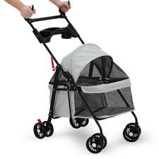 Pet Stroller Dog Cat Puppy Pram Pushchair Travel Cart Jogging Buggy Carrier UK