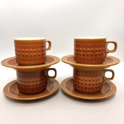 Hornsea pottery saffron - pottery, x4