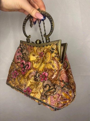 Vintage beaded clutch bag - vintage,