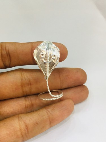 Silver plate naag devta snake - silver,