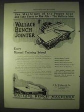 1922 Wallace Bench Jointer Ad - Machines of Proper Size