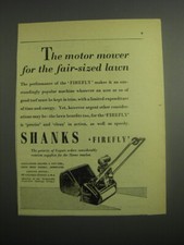 1948 Shanks Firefly Mower Ad - The motor mower for the fair-sized lawn