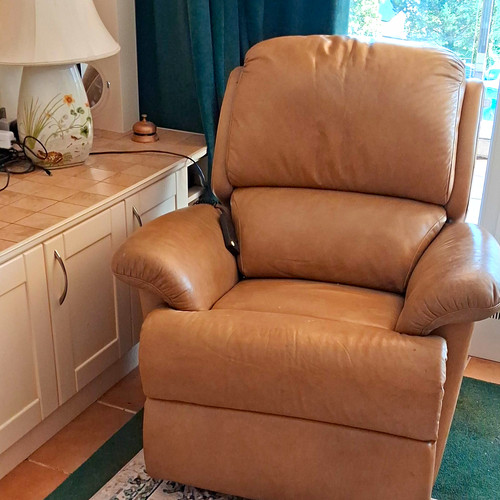 Beige leather upholstered - beige,