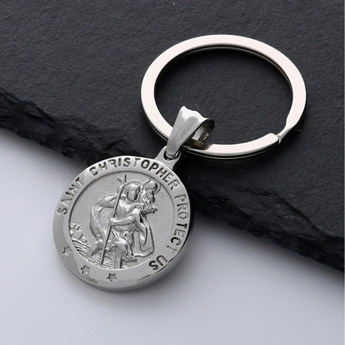 Steel silver saint christopher - silver,