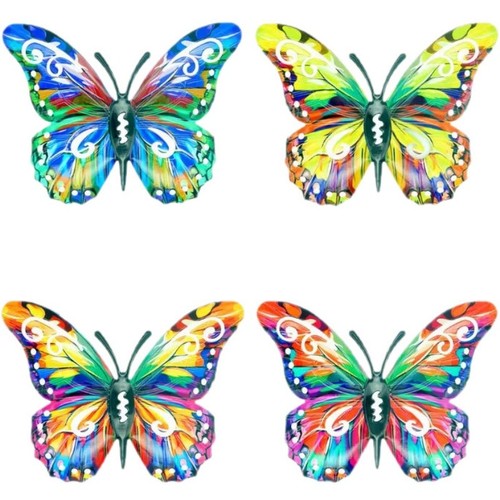 4pcs metal butterfly - 4pcs, sculpture