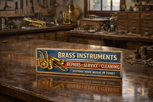 Brass instruments sign vintage