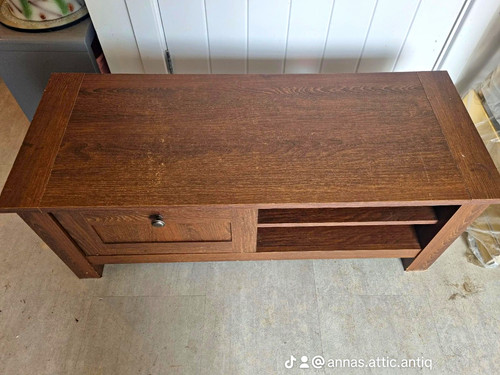 Solid oak stand media unit - oak,
