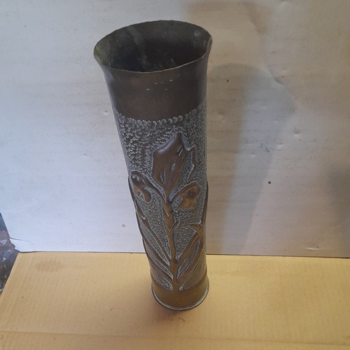 Vintage brass trench art shell - vintage,