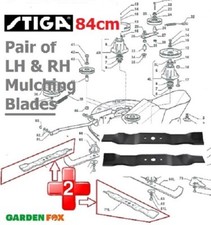 Genuine STIGA Estate 2084 84cm Mower - Pair of LH & RH MULCHING BLADES CG84CMB2 