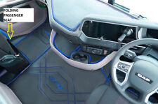 ECO LEATHER FLOOR MATS - BLACK /BLUE FIT DAF  XG , XG+ [ FOLDING PASSENGER SEAT]