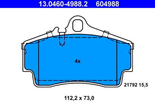 Rear brake pad set disc - rear,