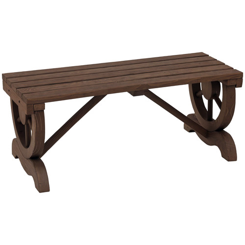 Outsunny wooden wheel bench - wooden,