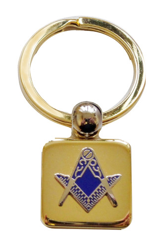 Masonic brass keyring square - masonic,