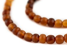 Amber Round Horn Beads 6mm