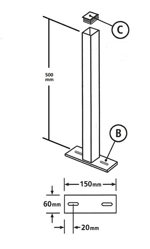 Metal post flat top - metal,