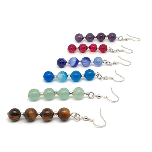 Gemstone earrings dangle drop - gemstone,