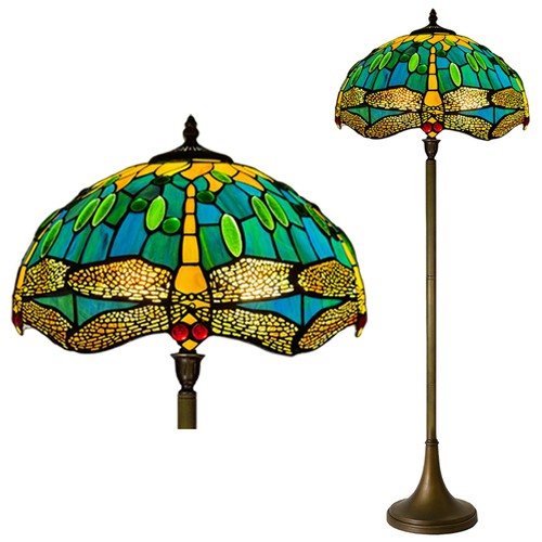 Green tiffany floor lamp - lamp, 16