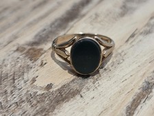 9ct Gold Bloodstone Signet Ring Hallmarked  Size - L