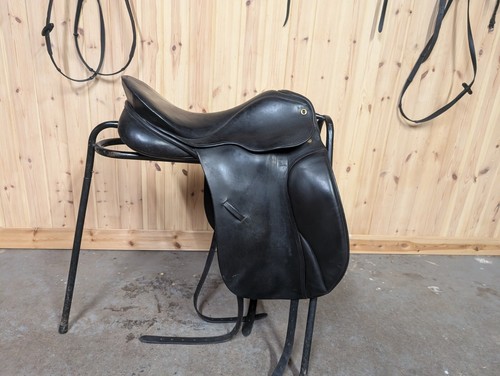 Black english leather dressage - black,