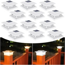 2-12x LED Solar Deck Post Cap