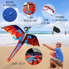 Touch The Sky Huge Outdoor Animal Dragon Kite 160cm. Easy to Fly Kids Adults