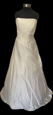 Wedding Dress SUZANNE NEVILLE Fits Size 10 Ivory Zibeline £1500 Elegant Silk Mix