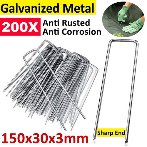200x galvanised pins weed - u,