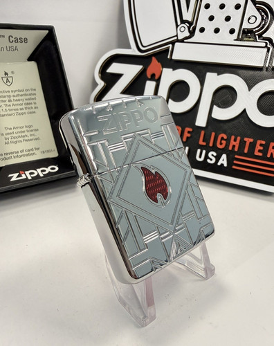 Zippo armor lighter art deco - art,
